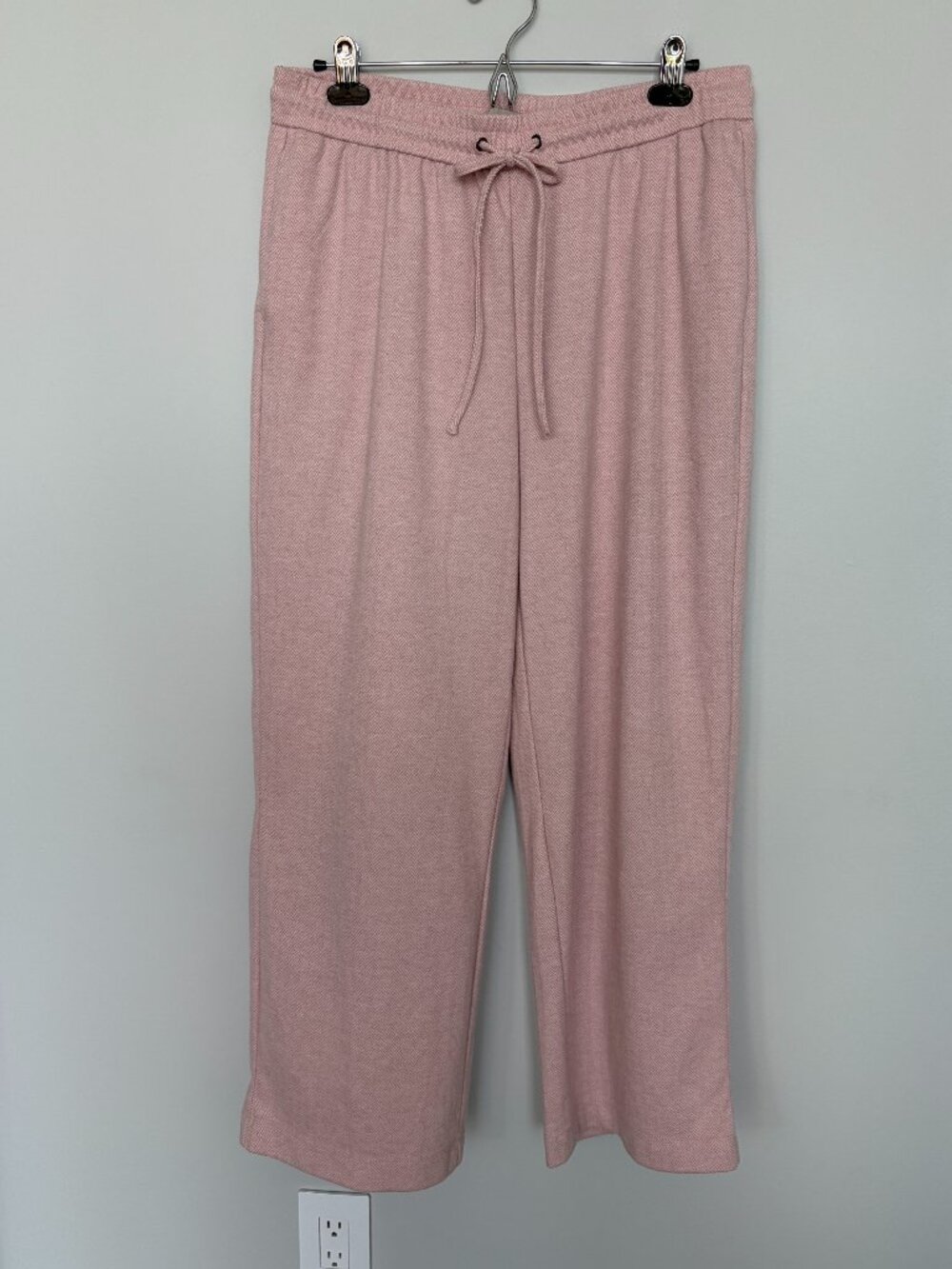 Autres Filles Pink Herringbone Knit Pants L